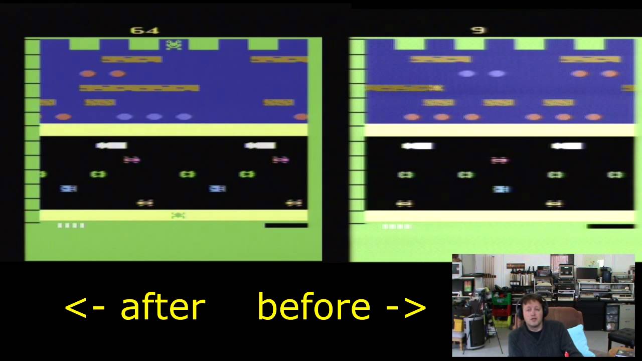 Atari 7800 PAL AV Mod with comparison game play