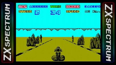 Enduro Racer on the ZX Spectrum (Letsplay/Gameplay)