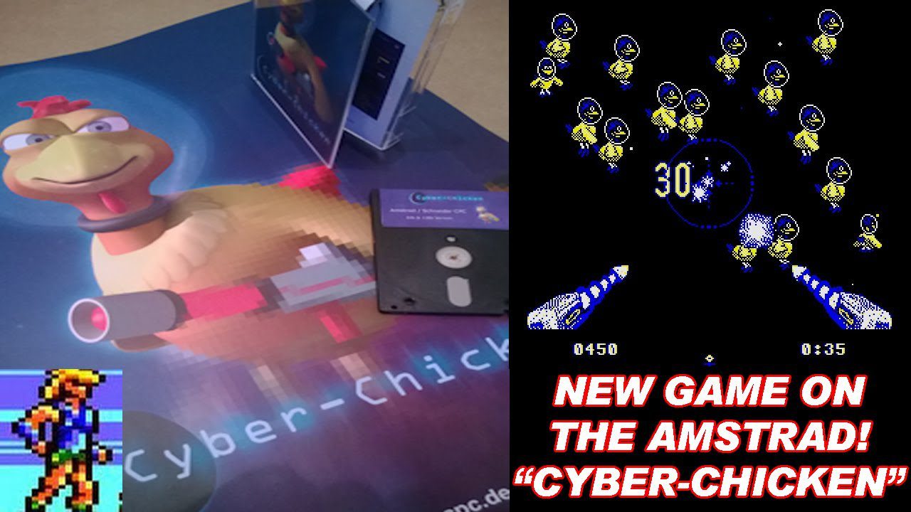 [AMSTRAD CPC] Cyber-Chicken – NEW GAME! – Review (played on a real Amstrad!) & Unboxing