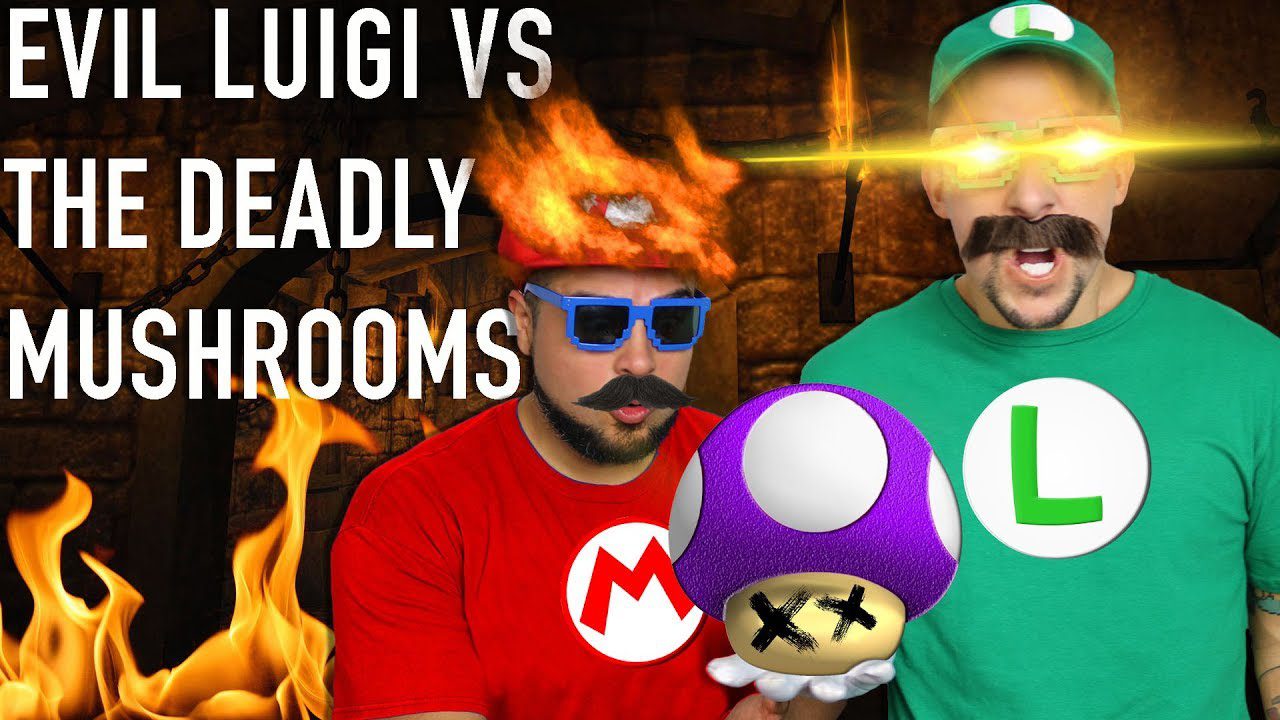 EVIL LUIGI VS SUPER MARIO IN REAL LIFE pt. 2 | LUIGIS DEADLY MUSHROOMS | NINTENDO SKIT