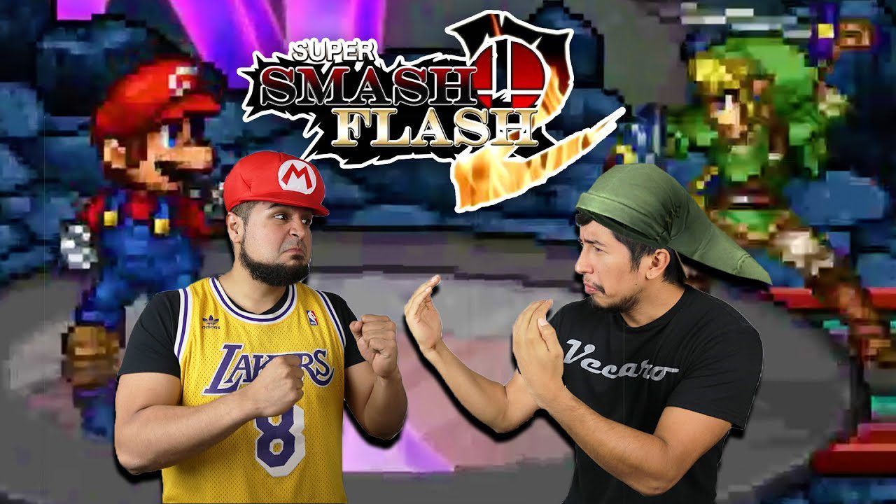 SUPER SMASH FLASH 2 BETA 2017 GAMEPLAY UNDEFEATED PLAYER VS THE WORLD aka co workers | Mario Vs Link