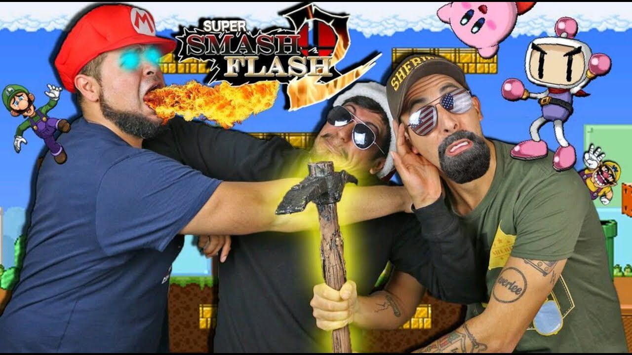 SUPER SMASH FLASH 2 Pt 2! WHO IS THE BEST SMASH BROS PLAYER IN THE SQUAD?! SOMEONE IS WINLESS?