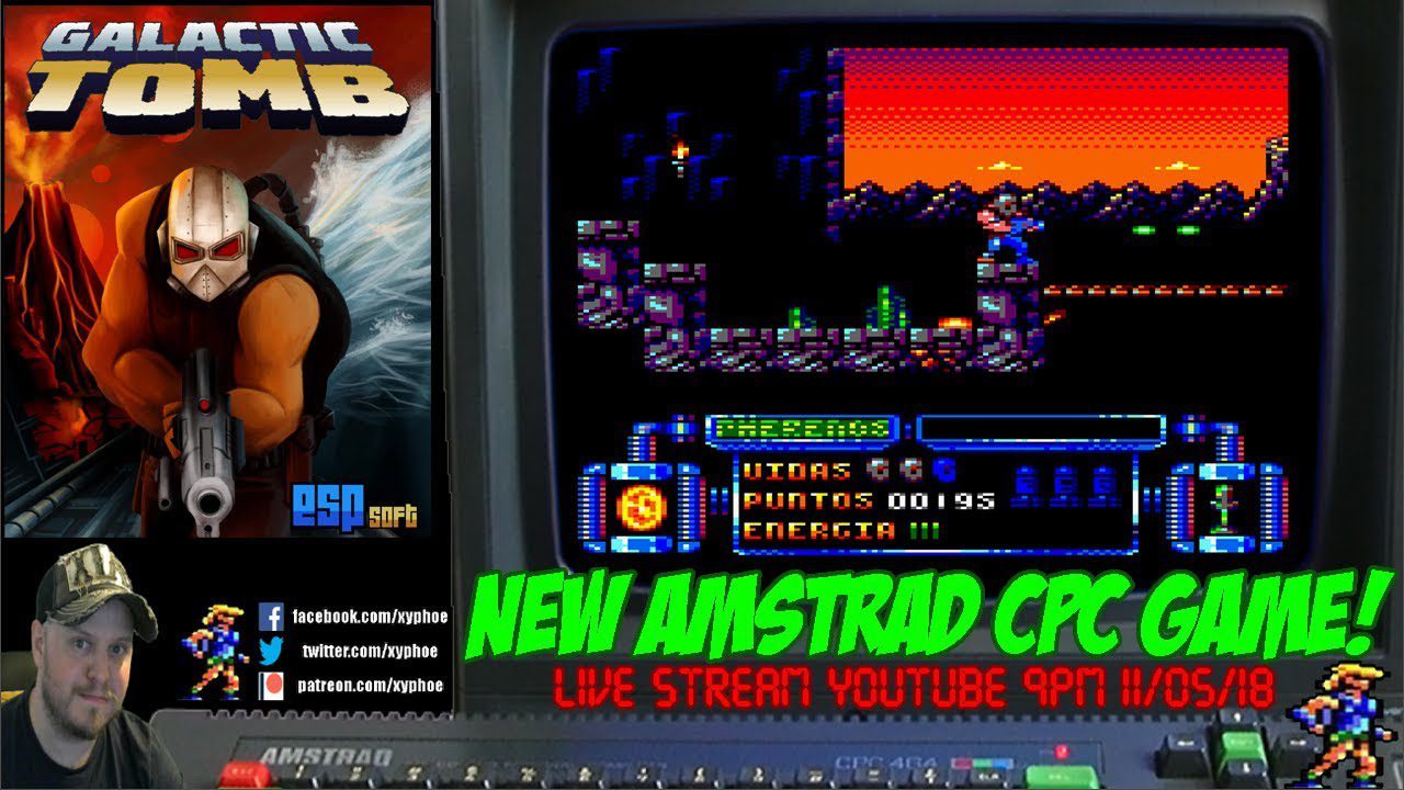 [AMSTRAD CPC] Galactic Tomb ( New Game!!) + Special Guest & Donkey Kong! [Xyphoe Live Stream]