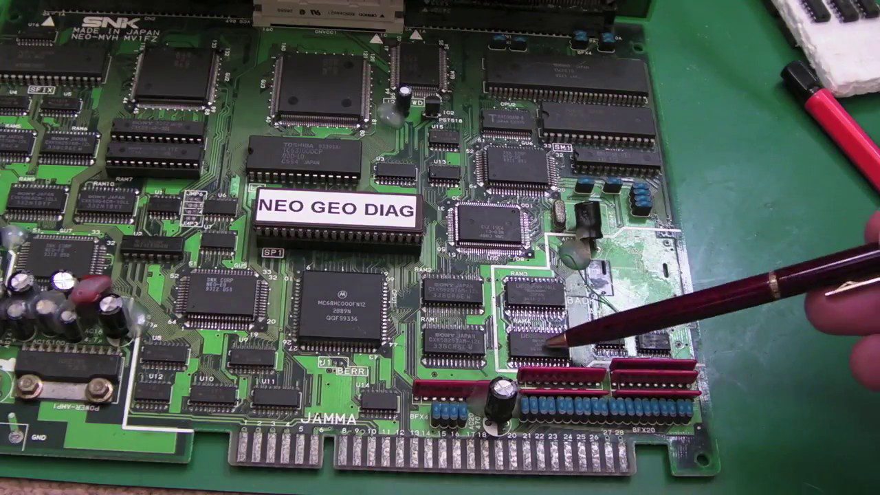 SNK Neo Geo MV-1FZ Backup RAM & Palette RAM Repair (Not the usual suspects…)