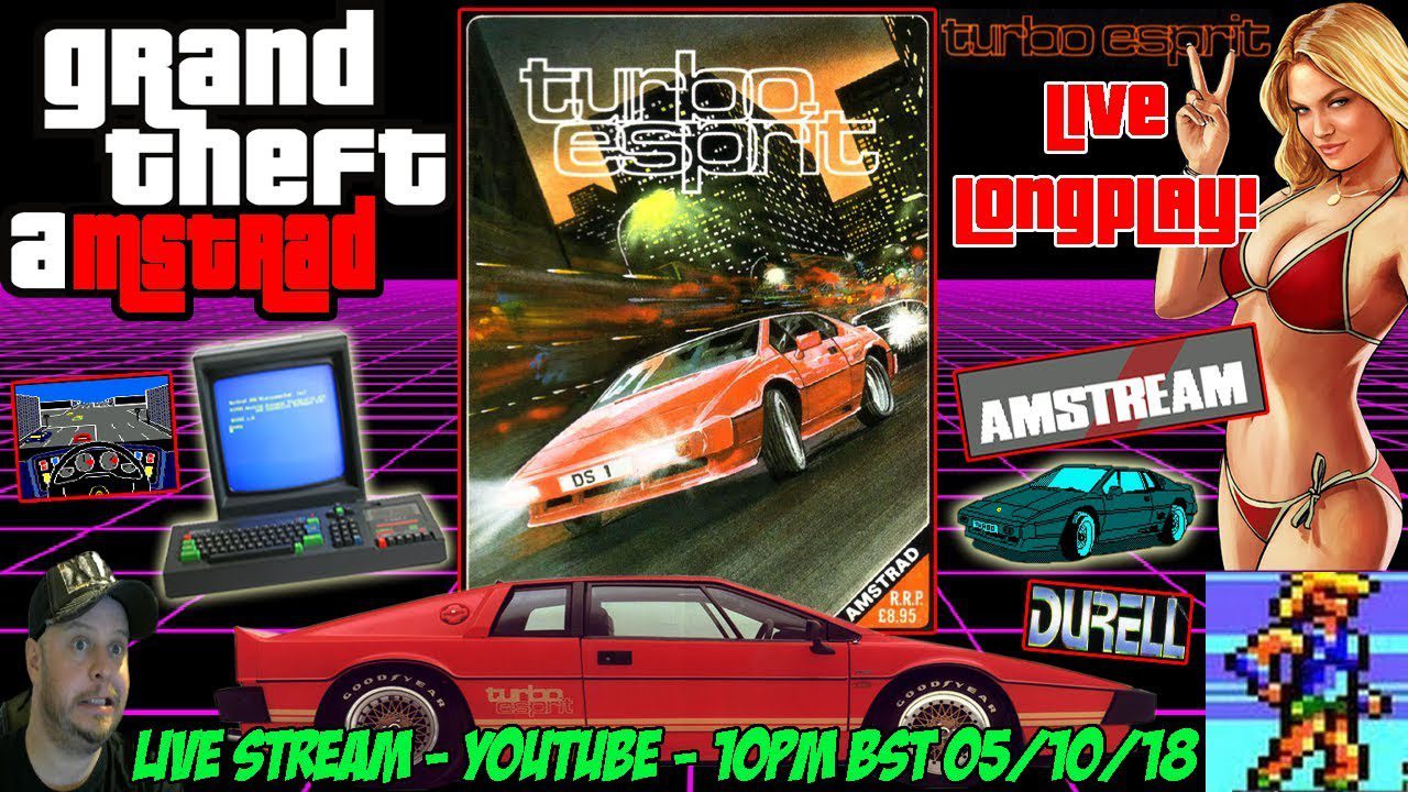 [AMSTRAD CPC] “Grand Theft Amstrad!” TURBO ESPRIT – Live Longplay! #AMSTREAM [Xyphoe Live Stream]