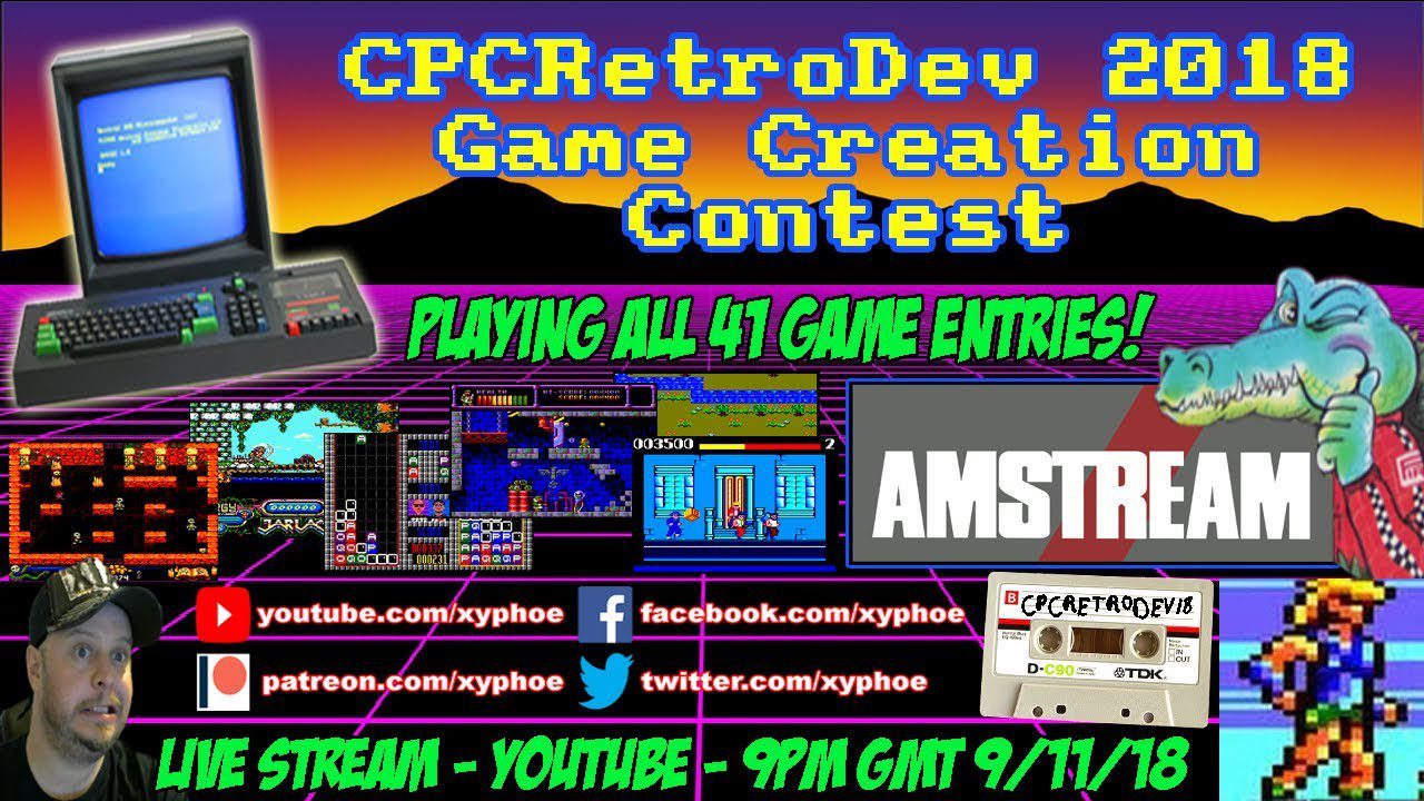 [AMSTRAD CPC] CPCRetroDev 2018 Game Creation Contest – All 41 Games! #AMSTREAM [Xyphoe Live Stream]