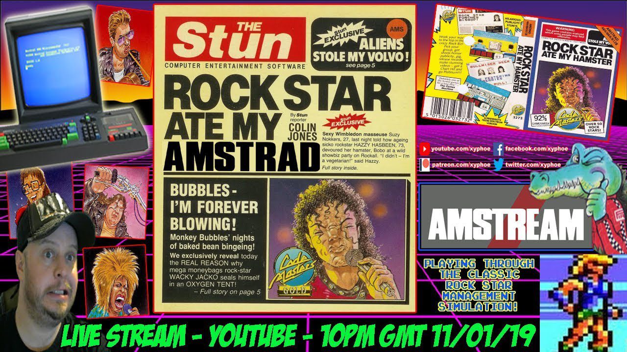 [AMSTRAD CPC] ROCK STAR ATE MY AMSTRAD! Full Playthrough of “Rock Star Ate My Hamster”! #AMSTREAM
