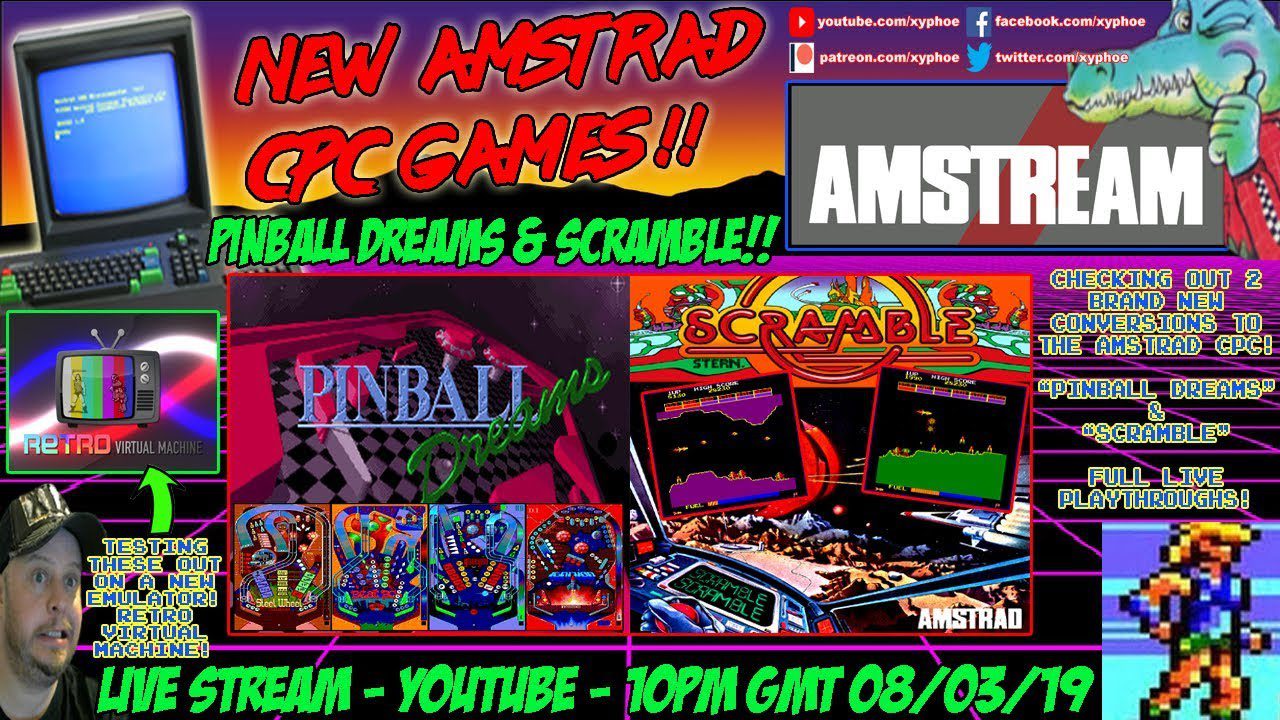 [AMSTRAD CPC] PINBALL DREAMS! SCRAMBLE! 2 New Amstrad Conversions! #AMSTREAM