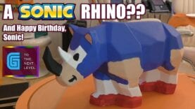 A Sonic the Hedgehog Ceramic Painted Rhino? Happy Birthday Sonic! – G to the Next Level