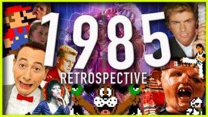 1985 – Super Mario – Back To The Future – The Goonies – Rocky – Wham – Kung Fu – Duck Hunt – Pee Wee