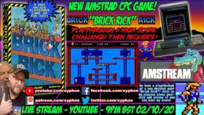 [AMSTRAD CPC] AMSTREAM – NEW GAME “Brick Rick” Playthrough & High Score Challenge! + Game Requests!