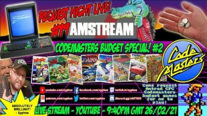 [AMSTRAD CPC] AMSTREAM “Request Night Live!” #19 – CODEMASTERS Special! #2 🕹Amstrad Game Requests!