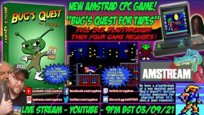 [AMSTRAD CPC] AMSTREAM 🕹 NEW GAME! ⭐️”BUG’S QUEST FOR TAPES” Charity Fundraiser ⭐️Your Game Requests
