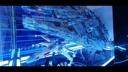 I lit the falcon. looks amazing with an x-wing